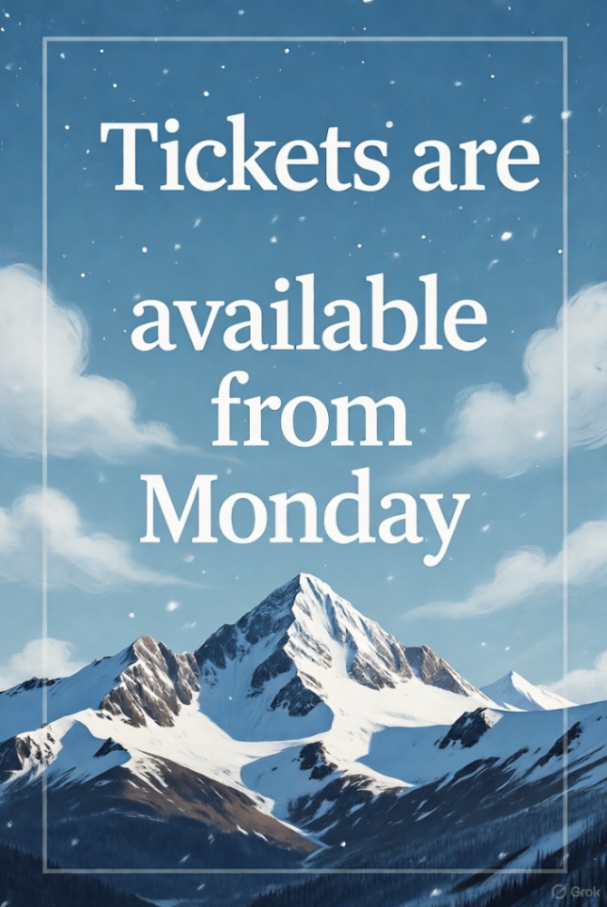 Tickets are available from Monday