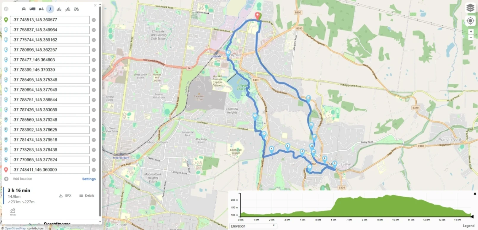 Lilydale - Mt Evelyn Loop (15km)